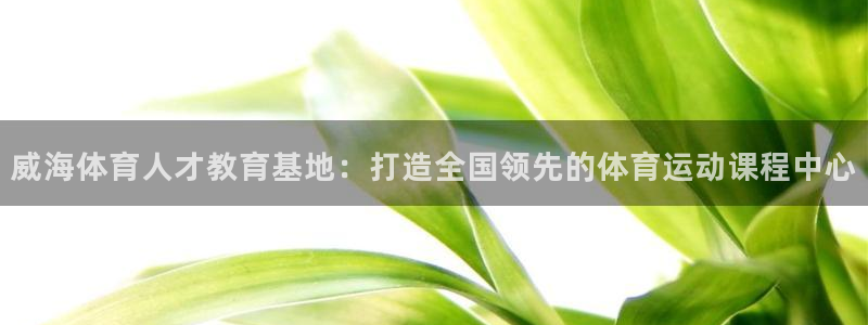 球速体育：威海体育人才教育基地：打造全国领先的体育运动课程中心